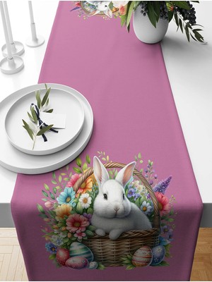 Bertille Home Ilkbahar Serisi 140X40 cm Dijital Baskılı Runner (Spring Easter Paskalya)