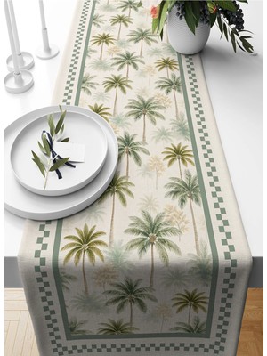 Bertille Home Palmiye Serisi 140X40 cm Dijital Baskılı Runner (Palm Tree)
