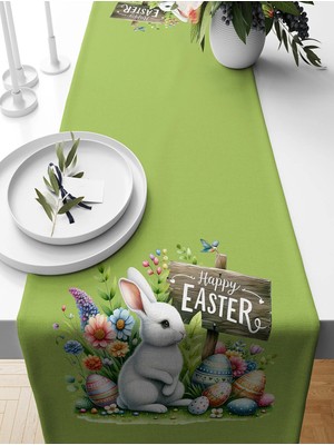 Bertille Home Ilkbahar Serisi 140X40 cm Dijital Baskılı Runner (Spring Easter Paskalya)