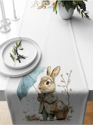Bertille Home Ilkbahar Serisi 140X40 cm Dijital Baskılı Runner (Spring Easter Paskalya)