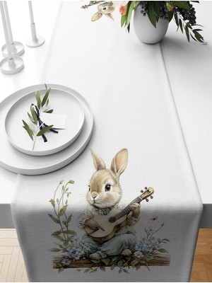 Bertille Home Ilkbahar Serisi 140X40 cm Dijital Baskılı Runner (Spring Easter Paskalya)
