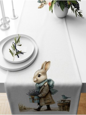 Bertille Home Ilkbahar Serisi 140X40 cm Dijital Baskılı Runner (Spring Easter Paskalya)