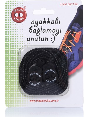 Magic Locks Akıllı Bağcık Yuvarlak- SIYAH-6A1