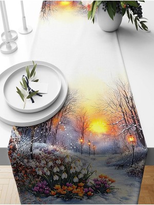 Bertille Home Ilkbahar Serisi 140X40 cm Dijital Baskılı Runner (Spring Easter Paskalya)