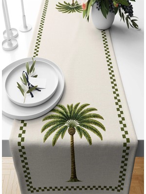 Bertille Home Palmiye Serisi 140X40 cm Dijital Baskılı Runner (Palm Tree)