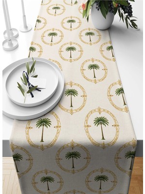Bertille Home Palmiye Serisi 140X40 cm Dijital Baskılı Runner (Palm Tree)