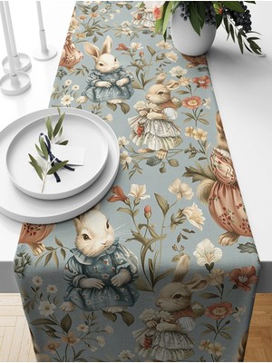 Bertille Home Ilkbahar Serisi 140X40 cm Dijital Baskılı Runner (Spring Easter Paskalya)
