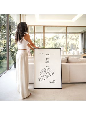 Pegziz Su Topu Bonesi Çerçeveli Tablo Yüzücü Bonesi Duvar Tablosu