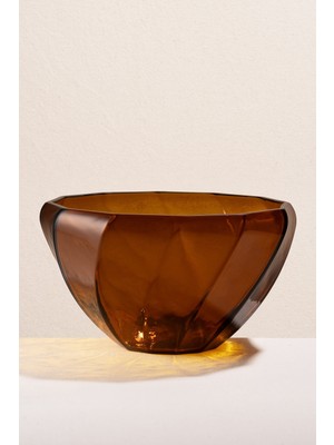 Paşabahçe Burgulu Kase Amber 25 cm Vazo