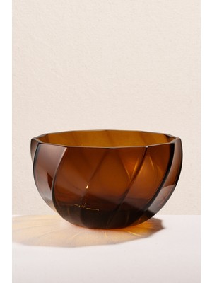 Paşabahçe Burgulu Kase Amber 21 cm Vazo