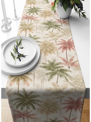 Bertille Home Palmiye Serisi 140X40 cm Dijital Baskılı Runner (Palm Tree)