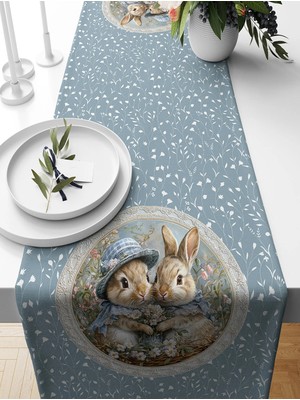 Bertille Home Ilkbahar Serisi 140X40 cm Dijital Baskılı Runner (Spring Easter Paskalya)