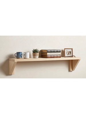 Liora Commerce Ahşap Dekoratif Duvar Rafı - El Yapımı Masif Ahşap