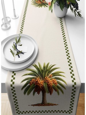 Bertille Home Palmiye Serisi 140X40 cm Dijital Baskılı Runner (Palm Tree)