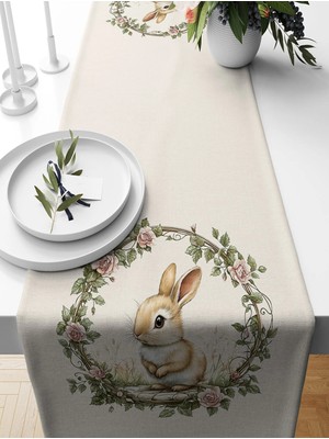 Bertille Home Ilkbahar Serisi 140X40 cm Dijital Baskılı Runner (Spring Easter Paskalya)