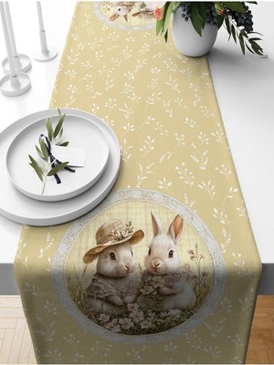 Bertille Home Ilkbahar Serisi 140X40 cm Dijital Baskılı Runner (Spring Easter Paskalya)
