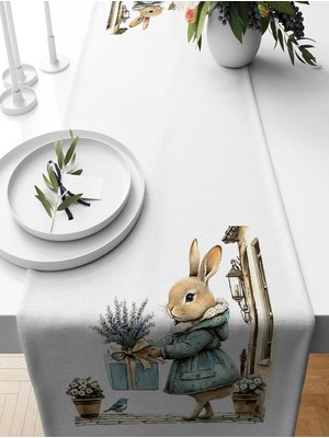 Bertille Home Ilkbahar Serisi 140X40 cm Dijital Baskılı Runner (Spring Easter Paskalya)