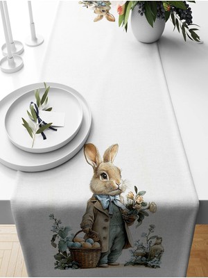 Bertille Home Ilkbahar Serisi 140X40 cm Dijital Baskılı Runner (Spring Easter Paskalya)