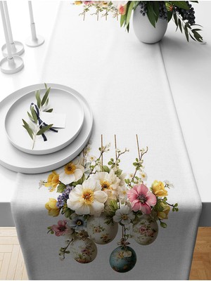 Bertille Home Ilkbahar Serisi 140X40 cm Dijital Baskılı Runner (Spring Easter Paskalya)