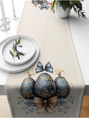 Bertille Home Ilkbahar Serisi 140X40 cm Dijital Baskılı Runner (Spring Easter Paskalya)