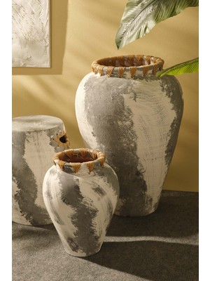 Paşabahçe Rustik Seramik Dekoratif Küp Xl 65 cm Vazo