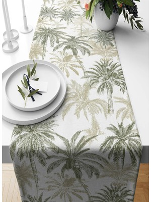 Bertille Home Palmiye Serisi 140X40 cm Dijital Baskılı Runner (Palm Tree)