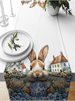 Bertille Home Ilkbahar Serisi 140X40 cm Dijital Baskılı Runner (Spring Easter Paskalya)