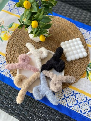 6'lı Set Yumuşak Tüylü Peluş Mandal Toka