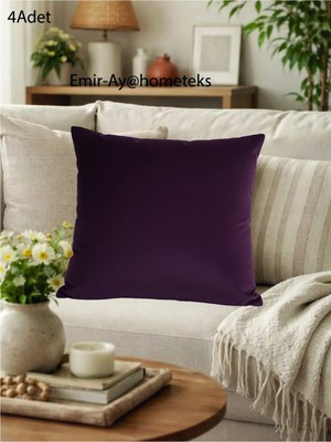 Emir-Ay@hometeks 4ADET Kırlent Kılıfı , Yastık Kılıfı ( Leke Tutmayan Silinebilir Kadife )