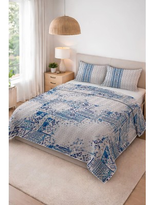 Dolce Mariee Parlak Kadife Kumaş Kapitoneli Çift Kişilik Yatak Örtüsü Seti (3 Parça) CKY0062