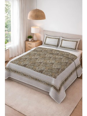 Dolce Mariee Parlak Kadife Kumaş Kapitoneli Çift Kişilik Yatak Örtüsü Seti (3 Parça) CKY0064