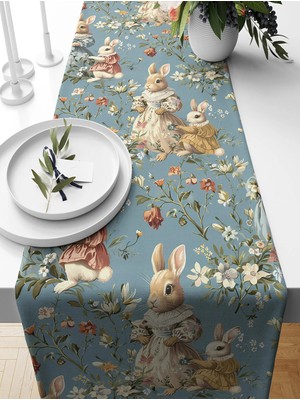 Bertille Home Ilkbahar Serisi 140X40 cm Dijital Baskılı Runner (Spring Easter Paskalya)
