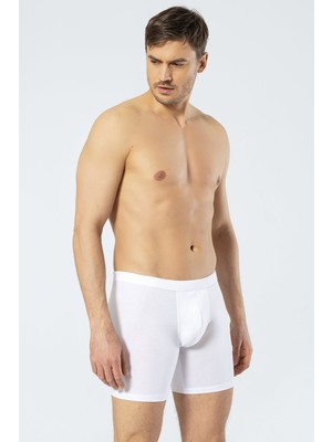Cacharel Erkek Likrali Uzun Boxer (Bel Bantli) 1336/Beyaz