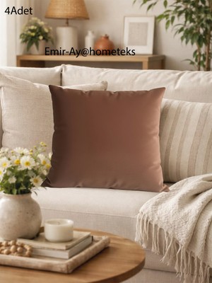 Emir-Ay@hometeks 4ADET Kırlent Kılıfı , Yastık Kılıfı ( Leke Tutmayan Silinebilir Kadife )