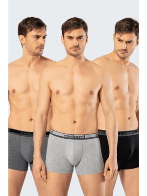 Cacharel Erkek 3'lü Boxer 1337/Siyah-Gri-Antrasit