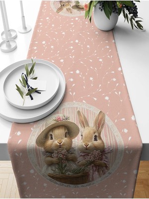 Bertille Home Ilkbahar Serisi 140X40 cm Dijital Baskılı Runner (Spring Easter Paskalya)