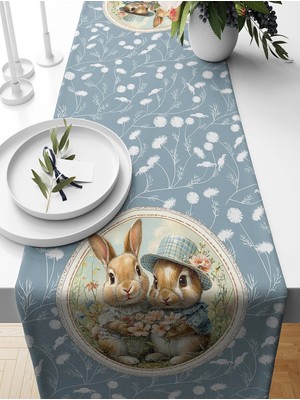 Bertille Home Ilkbahar Serisi 140X40 cm Dijital Baskılı Runner (Spring Easter Paskalya)