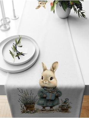 Bertille Home Ilkbahar Serisi 140X40 cm Dijital Baskılı Runner (Spring Easter Paskalya)