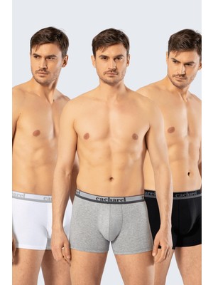 Cacharel Erkek 3'lü Boxer 1337/Beyaz-Gri-Siyah