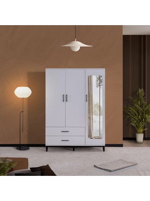 Hermobi 3 Kapılı Dolap Still Gardırop 2 Çekmeceli