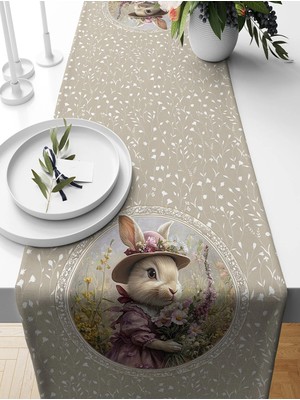 Bertille Home Ilkbahar Serisi 140X40 cm Dijital Baskılı Runner (Spring Easter Paskalya)