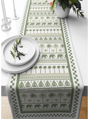 Bertille Home Palmiye Serisi 140X40 cm Dijital Baskılı Runner (Palm Tree)