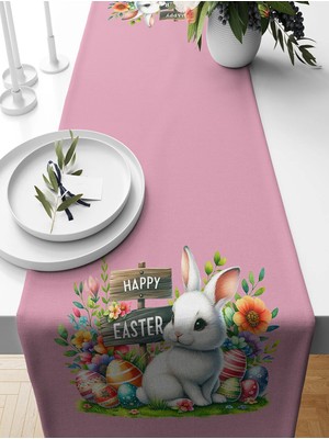 Bertille Home Ilkbahar Serisi 140X40 cm Dijital Baskılı Runner (Spring Easter Paskalya)