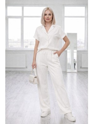 Betnur Kadın Önü Düğmeli Modal Kumaş Rahat Kalıp Eşofman Takım