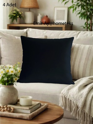 Emir-Ay@hometeks 4ADET Kırlent Kılıfı , Yastık Kılıfı ( Leke Tutmayan Silinebilir Kadife )