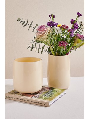 Paşabahçe Buket Vazo 20 cm Opal Krem