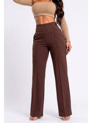 Betnur Kadın Modal Kumaş Önü Çımalı Palazzo Bol Paça Eşofman