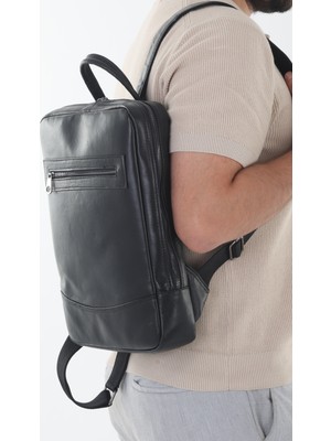 Erzeno Deri Çanta Tekstil Ltd. Şti. Hakiki Deri Unisex Laptop Bölmeli Sırt Çantası - 14 Inç Uyumlu Evrak Çantası
