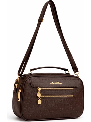 Mg Concept Kadın Omuz Çantası – Deri Görünümlü Çok Gözlü Fermuarlı Çapraz Askılı Günlük Şık Çanta Siyah Parlak Vizon Süt Kahve Koyu Kahve