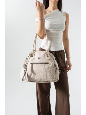 Baginn Y.s.deri Kadın Omuz Çantası Vegan Deri Çapraz Askılı Kol Çantası 30*27 cm Cüzdan Anahtarlıklı